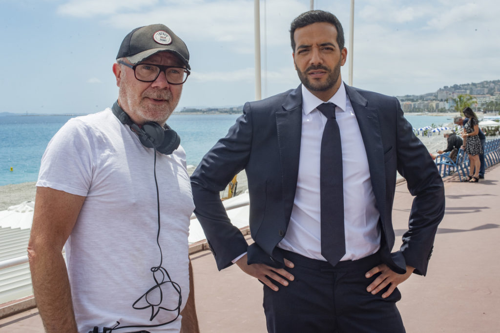 Olivier Barroux et Tarek Boudali sur le tournage de Menteur.