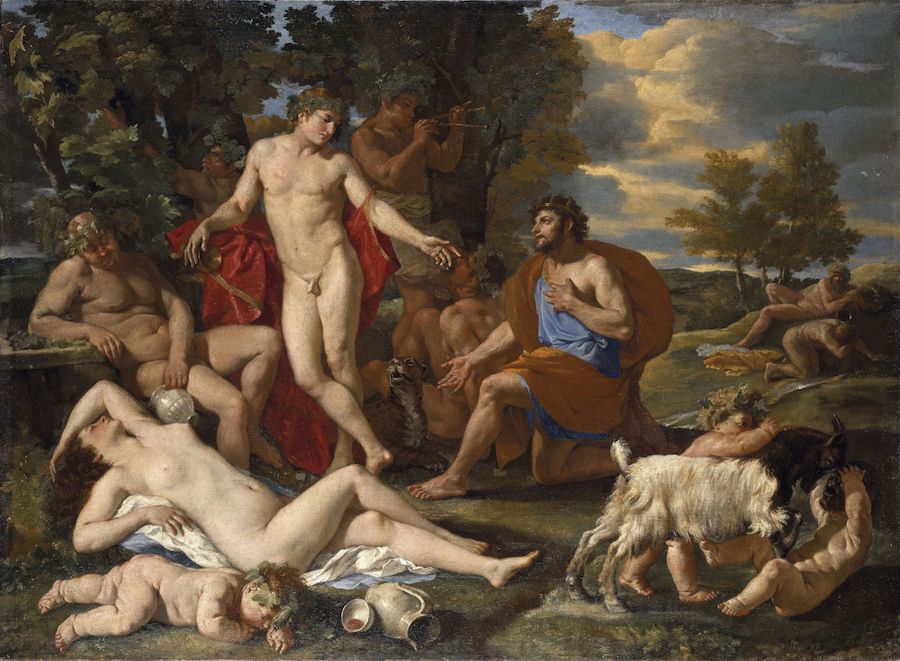 Midas devant Bacchus, huile sur toile de Nicolas Poussin.