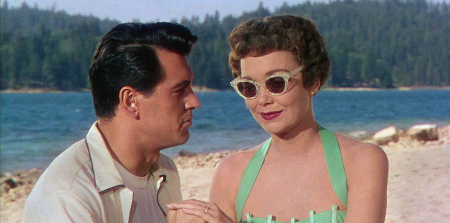 Jane Wyman lunettes de soleil et Rock Hudson Le Secret magnifique Douglas Sirk.